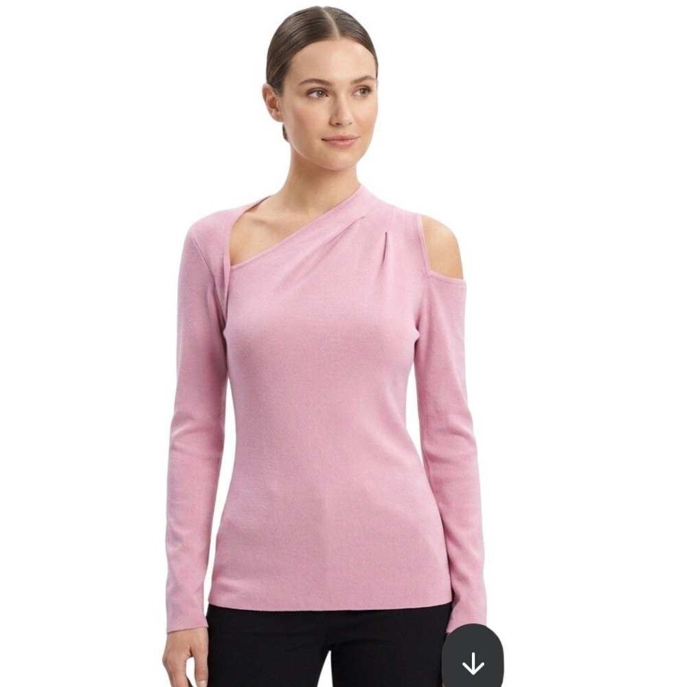 INC International Concepts Sweater Womens L Pink One Shoulder‎ Knit Pullover NWT